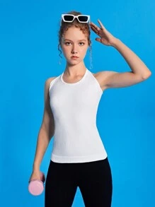 SHEIN Débardeurs De Sport Décontractés De Couleur Unie Pour Adolescente