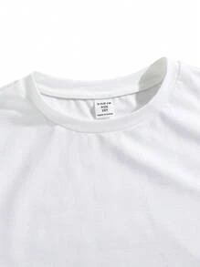 3 buc/Set Tween Boy Tricou lejer casual, Vestă țesătă de culoare solidă, Pantaloni lungi cu manșete