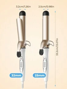 Teckwe Curling Iron,32mm Barrel Produces Classic Curls Power Cord 360° Rotation & 10S Quick Shaping For Use On Short,Medium And Long Hair - EU Plug