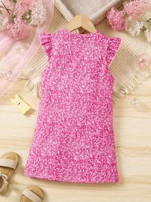 SHEIN 少女貓和卡通人物印花荷葉邊袖口洋裝 - 彩色 - 查看 2