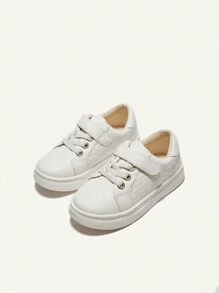 時尚的白色基本印花軟底運動鞋,適用於可愛的嬰兒 - 白色 - 查看 1