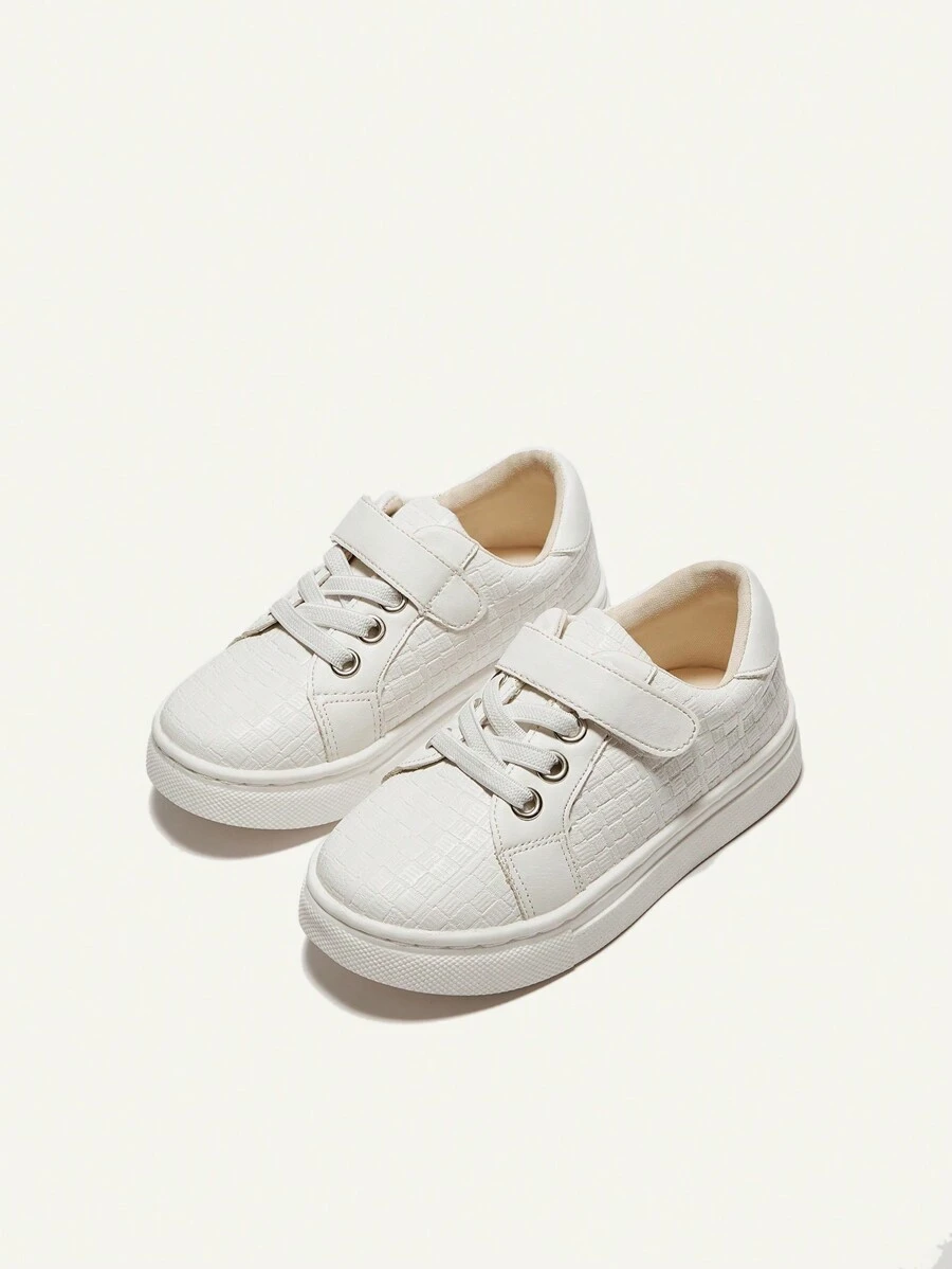 時尚的白色基本印花軟底運動鞋,適用於可愛的嬰兒 - 白色 - 查看 1