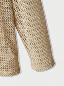 Manfinity Homme Men Solid Color Texture Round Neck Knitted Spring Casual All-Match T-Shirt