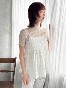 FRIFUL Damen luftige, elegante Camisole für den Sommer mit zerrissenen Kreuzträgern am Rücken und Babydoll-Oberteil