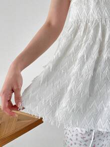 FRIFUL Damen luftige, elegante Camisole für den Sommer mit zerrissenen Kreuzträgern am Rücken und Babydoll-Oberteil