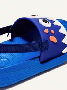 Cozy Pixies A Pair Of Fashion Cute Fun Cartoon Cute Shark Animal Seaside Vacation Beach Pool Indoor And Outdoor Casual Wear Baby Slippers - Blue - View 8