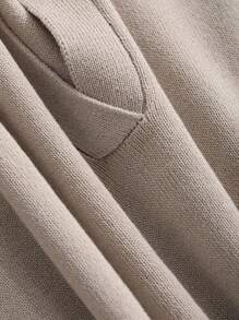 Livesso Top holgado de punto para mujer de manga corta y cuello polo en unicolor para el verano - Albaricoque - Ver 9