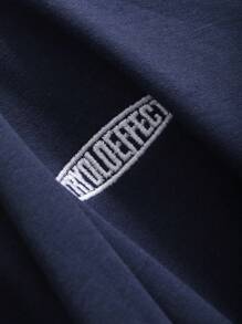 Dazy Plus 大碼字母刺繡拼接彩塊翻領短袖修身連衣裙 - 藏蓝色 - 查看 9