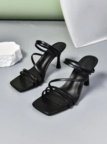 Women\ High-Heeled Sandals, Black High-Heeled Sandals, Fashionable And Versatile Open-Toed, Sexy High-Heeled Sandals For Women To Wear Outdoors