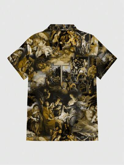 Street Life Camisa de manga corta gráfica casual de verano para hombres