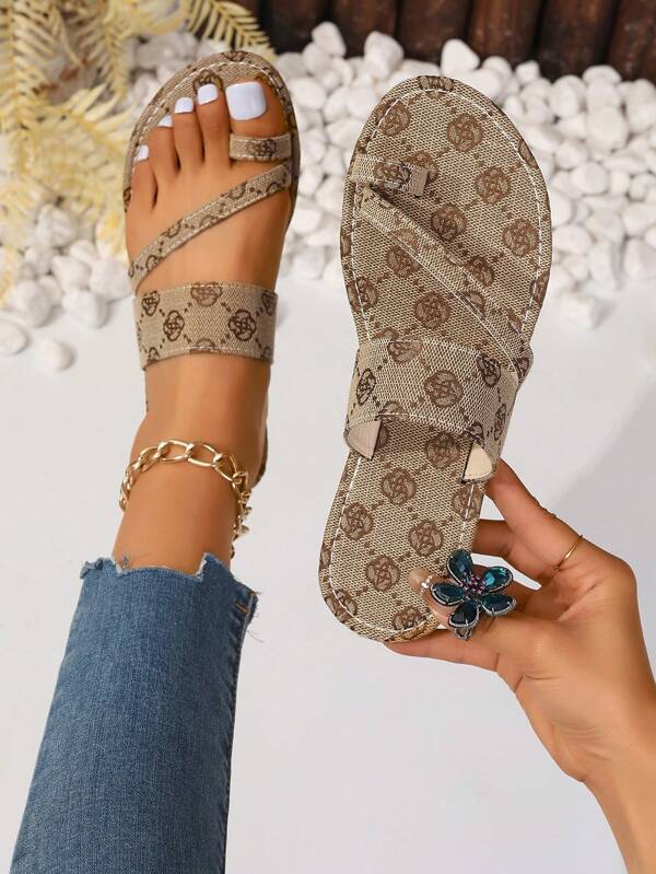 Neue Mode Damen flache Zehentrenner Sandalen