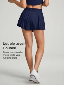 GLOWMODE FeatherFit™-Air Ruffle Pocket Anti-Slip Skirt Skort With Built-In Shorts Light Support Low Impact Daily Casual Quick Dry Moisture Wicking
