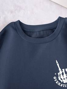 INAWLY Plus Size Skull And Letter Printed Drop-Shoulder Loose Round Neck Sweatshirt For Spring And Autumn, DON'T TALK TO ME WHEN I'M OVERSTIMULATED I WILL HURT YOUR FEELINGS, For Winter Graduation,Back To School Outfits,Graduation,Teacher Outfits For Women,Back To School Pullover Fall Outfit