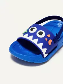 Cozy Pixies A Pair Of Fashion Cute Fun Cartoon Cute Shark Animal Seaside Vacation Beach Pool Indoor And Outdoor Casual Wear Baby Slippers - Blue - View 6
