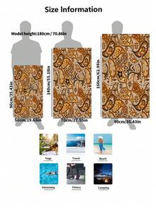 Bysilviaclara 1pc Outdoor Vacation Paisley Patterned Beach Towel - Multicolor - View 2