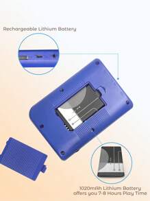 Teckwe Retro Handheld Game Console,Handheld Portable Pocket Mini Game Console With 400 Classic Nostalgic Games,Mini Gaming Device Support Tv,1020mah Rechargeable And Portable,High Definition Lcd Screen 2.4 Inch - Blue - View 7