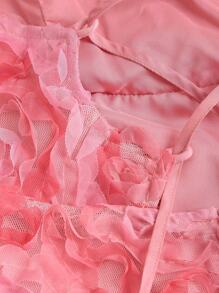 SHEIN Unity Women Spaghetti Strap Dress With 3D Flower Decoration For Summer - Pink - View 4