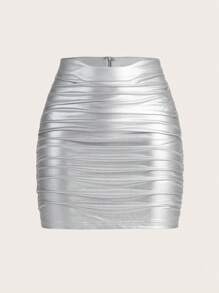 DUSTIN EDWARD 女士百褶裙 - 銀色 - 查看 1