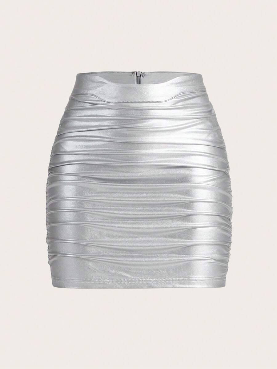 DUSTIN EDWARD 女士百褶裙 - 銀色 - 查看 1