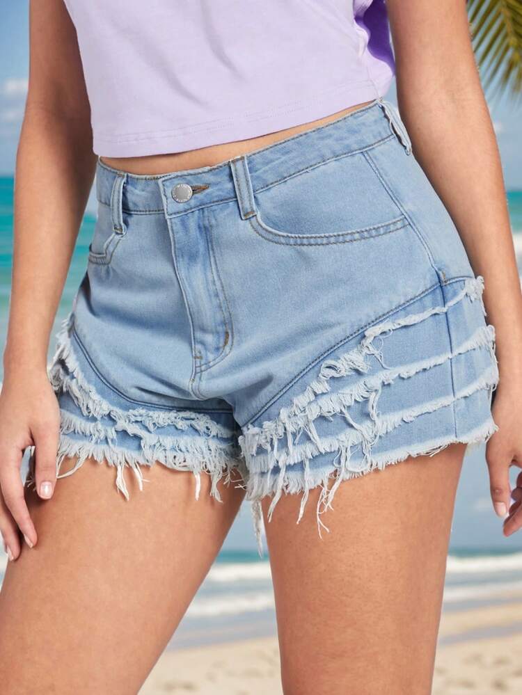 A-Line Casual Denim Shorts