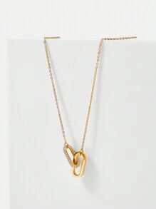 MOTF PREMIUM 鍍金方晶鋯石幾何項鍊 - 金黃色 - 查看 1