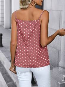SHEIN LUNE Women Sleeveless Polka Dot Print Casual Daily Wear Tank Top