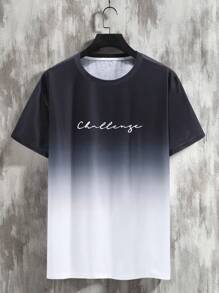 Manfinity Homme Men Ombre Letter Graphic Tee - Multicolor - View 4