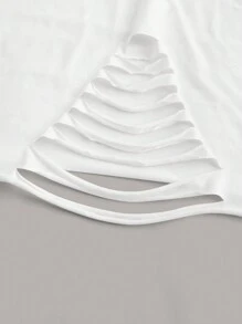 SHEIN SXY Plus Size Cut Out Basic Casual T-Shirt, Suitable For Summer, Dating, Casual, Shopping, Streetwear, Going Out, Vacation, Beach, Easy To Match&Looks Slim