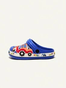 Cozy Pixies Fashionable Cute Excavator Pattern Baby Hole Shoes Garden Clogs