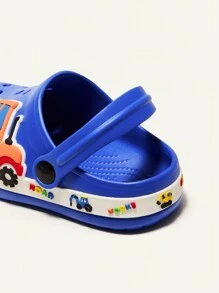 Cozy Pixies Fashionable Cute Excavator Pattern Baby Hole Shoes Garden Clogs