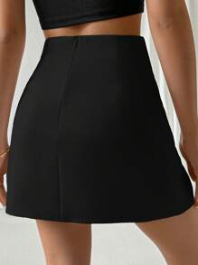 Firerie Ladies' Tulip Hem Wrap Skirt, Elegant For Work - Black - View 2