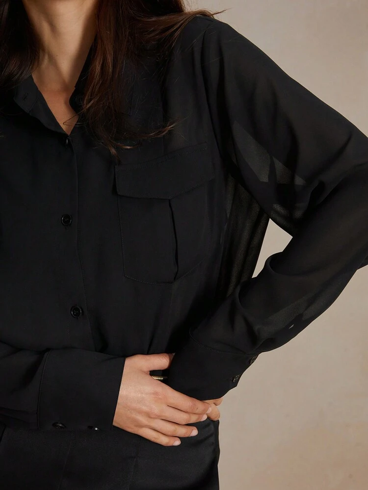 Ultra-Thin Sexy Casual Sheer Mesh Sunscreen Shirt With Patchwork Design