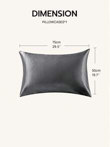 1pc Premium Satin Envelope Pillowcase, Soft & Breathable, Wrinkle-Resistant, Gentle On Hair & Skin, Improves Sleep Quality, No Pillow Insert Included, Dark Gray, Oeko-Tex Certified - Dark Grey - View 3