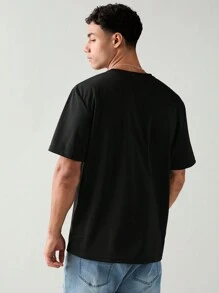 Manfinity VCAY 新年男士口号印花休闲宽松圆领短袖 T 恤