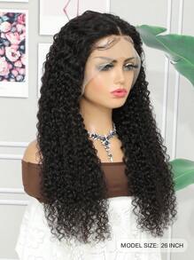 13x4 Jerry Curly Lace Front Wig Human Hair, 22-28 Inch Transparent Frontal 150-200% Density for Women Natural Color - S1B - View 3