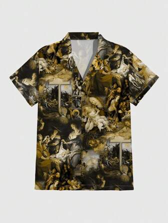 Street Life Camisa de manga corta gráfica casual de verano para hombres