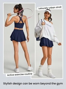 GLOWMODE FeatherFit™-Air Ruffle Pocket Anti-Slip Skirt Skort With Built-In Shorts Light Support Low Impact Daily Casual Quick Dry Moisture Wicking
