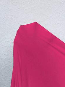 SHEIN LUNE NỮ Đúng mốt Lỏng dài Tay áo Dài In Kích thước lớn Đầm - Màu Hồng Tươi - Xem 6