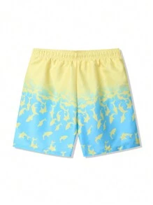 Surfspeed Men Drawstring Shark Print Beach Shorts - Multicolor - View 6