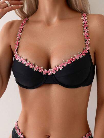 Swim Mod Đồ bơi bikini trang trí hoa dành cho nữ hàng đầu cho kỳ nghỉ