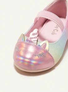 Cozy Pixies 1雙春夏季可愛的閃爍彩虹閃粉獨角獸平底鞋,適合女孩和兒童 - 彩色 - 查看 5