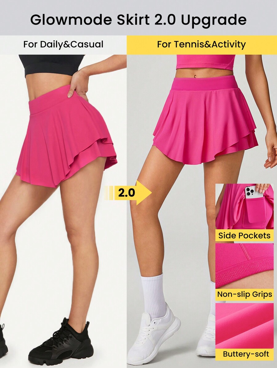 Damen Skort Mit Rüschen - Hohe Taille Für Golf, Tennis & Sommer