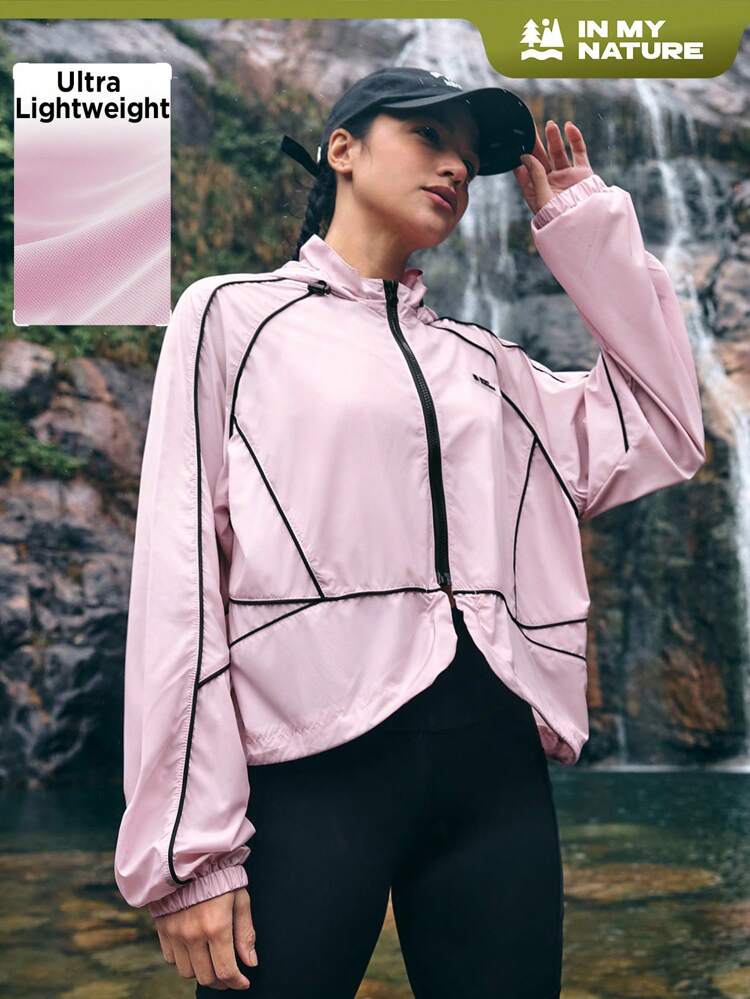 Women's Long Sleeve Hooded Sun Protection Jacket With Shoulder Inserts