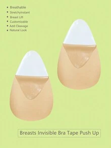Plus Size Nữ Mỏng Phong Cách Hình Giọt Nước Tự Dính Vải Nghệ Thuật Dùng Một Lần Ngực & Ngực Tăng Cường Silicone Vô Hình Dây Đeo Áo Ngực - Màu be - Xem 6