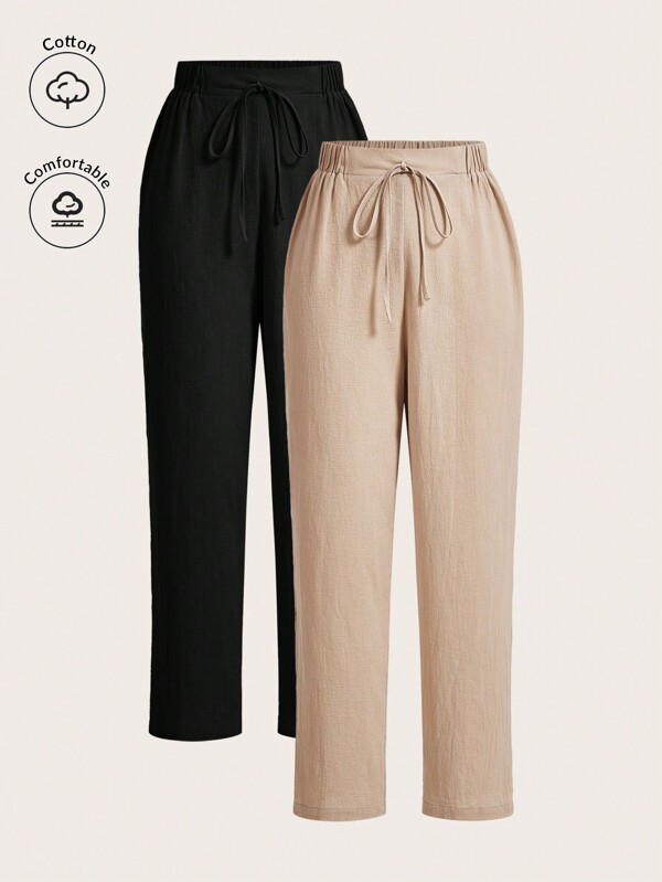 Elaquor Pantalones de lino con ajuste suelto, cintura elástica, transpirables, cómodos y apropiados para el uso diario, vacaciones y desplazamientos