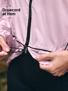 In My Nature 女式長袖連帽防曬外套,肩膀插片設計 - 藕粉色 - 查看 3