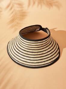 SHEIN VCAY 1pc Women's Basic Weaved Straw Hat, Suitable For Picnics, Beach & Vacation