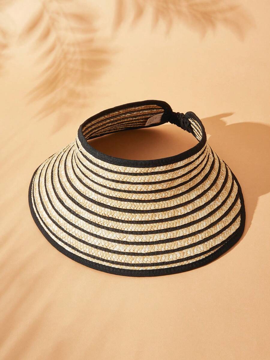 SHEIN VCAY 1pc Women's Basic Weaved Straw Hat, Suitable For Picnics, Beach & Vacation