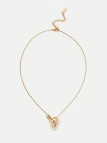 MOTF PREMIUM 鍍金方晶鋯石幾何項鍊 - 金黃色 - 查看 5