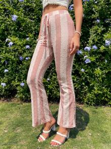 Breezaya Dames Color-Blocked Zomer Casual vakantiebroek met riem